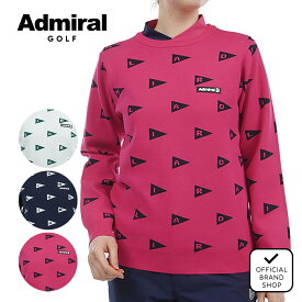 【30%OFF】【正規販売店】[Admiral GOLF] フラッグジャカード クルーセーター ゴルフウェア セーター ニット レディース ゴルフ ウェア 静電気軽減 長袖 初秋 アドミラルゴルフ アドミラル ゴルフ ADLA454 ヤマニゴルフ