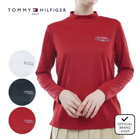 【40%OFF】【正規販売店】[TOMMY HILFIGER GOLF] トラックロゴ 長袖モックシャツ ゴルフウェア Tシャツ レディース ゴルフ シャツ 吸水速乾 通気性 涼しい 速乾 清涼感 UVカット 紫外線 日よけ 日焼け防止 トミー ヒルフィガー ゴルフ THLA408 ヤマニゴルフ