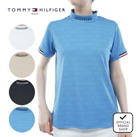 【正規販売店】[TOMMY HILFIGER GOLF] エンボスロゴジャカード 半袖モックシャツ ゴルフウェア Tシャツ レディース ゴルフ シャツ 吸水速乾 通気性 涼しい 速乾 清涼感 UVカット 紫外線 日よけ トミー ヒルフィガー ゴルフ THLA411 ヤマニゴルフ