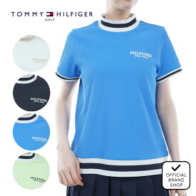 【正規販売店】[TOMMY HILFIGER GOLF] ハイテンション 半袖モックシャツ ゴルフウェア Tシャツ レディース ゴルフ シャツ UVカット 紫外線 涼しい 日よけ 日焼け防止 スポーティー ハイネック 半袖 春夏 トミー ヒルフィガー ゴルフ THLA419 ヤマニゴルフ