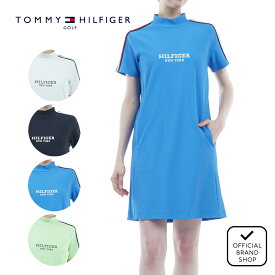 【40%OFF】【正規販売店】[TOMMY HILFIGER GOLF] ハイテンション 半袖モックワンピース ゴルフウェア ワンピース レディース ゴルフ ウェア UVカット 紫外線 涼しい 日よけ 日焼け防止 ハイネック 半袖 春夏 トミー ヒルフィガー ゴルフ THLA423 ヤマニゴルフ