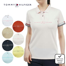 【正規販売店】[TOMMY HILFIGER GOLF] フロントロゴ 半袖ポロシャツ ゴルフウェア ポロシャツ レディース ゴルフ シャツ 吸水速乾 通気性 涼しい 速乾 清涼感 UVカット 紫外線 日よけ 日焼け防止 トミー ヒルフィガー ゴルフ THLA429 ヤマニゴルフ