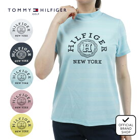 【40%OFF】【正規販売店】[TOMMY HILFIGER GOLF] カレッジロゴ 半袖モックシャツ ゴルフウェア Tシャツ レディース ゴルフ シャツ 吸水速乾 通気性 涼しい 速乾 清涼感 UVカット 紫外線 日よけ 日焼け防止 抗菌防臭 トミー ヒルフィガー ゴルフ THLA431 ヤマニゴルフ