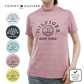 【正規販売店】[TOMMY HILFIGER GOLF] カレッジロゴ 半袖モックシャツ ゴルフウェア Tシャツ レディース ゴルフ シャツ 吸水速乾 通気性 涼しい 速乾 清涼感 UVカット 紫外線 日よけ 日焼け防止 抗菌防臭 トミー ヒルフィガー ゴルフ THLA431 ヤマニゴルフ