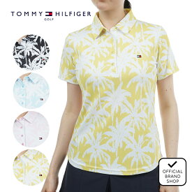 【正規販売店】[TOMMY HILFIGER GOLF] パームツリー 半袖シャツ ゴルフウェア Tシャツ レディース ゴルフ シャツ 吸水速乾 通気性 涼しい 速乾 清涼感 UVカット 紫外線 日よけ 日焼け防止 抗菌防臭 防臭 防菌 トミー ヒルフィガー ゴルフ THLA432 ヤマニゴルフ