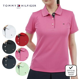 【正規販売店】[TOMMY HILFIGER GOLF] ベーシックフラッグ ポロシャツ ゴルフウェア ポロシャツ レディース ゴルフ シャツ 吸水速乾 通気性 涼しい 速乾 清涼感 UVカット 紫外線 日よけ 日焼け防止 トミー ヒルフィガー ゴルフ THLA439 ヤマニゴルフ