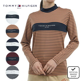 【30%OFF】【正規販売店】[TOMMY HILFIGER GOLF] モックネック　長袖シャツ ゴルフウェア Tシャツ レディース ゴルフ シャツ UVカット 紫外線 涼しい 日よけ 日焼け防止 ハイネック 長袖 秋冬 初秋 トミー・ヒルフィガー THLA461 ヤマニゴルフ