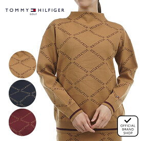 【30%OFF】【正規販売店】[TOMMY HILFIGER GOLF] モノグラムジャガ-ド　ボトルネックセーター ゴルフウェア セーター ニット レディース ゴルフ ウェア 遠赤外線保温 暖かい 防寒 秋冬 軽くて暖かい トミー・ヒルフィガー THLA485 ヤマニゴルフ