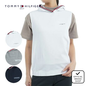 【30%OFF】【正規販売店】[TOMMY HILFIGER GOLF] バックロゴ フーディーベスト ゴルフウェア ベスト レディース ゴルフ ウェア アウター 撥水 UVカット 紫外線 涼しい 日よけ 日焼け防止 おしゃれ スポーティー トミー・ヒルフィガー THLA502 ヤマニゴルフ