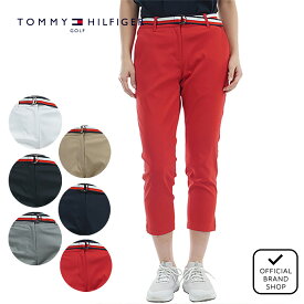 【30%OFF】【正規販売店】[TOMMY HILFIGER GOLF] ベルテッドツイル 3/4パンツ ゴルフウェア パンツ ボトムス レディース ゴルフ ウェア ストレッチ ハイテンション おしゃれ アンクル丈 ウエストゴム 春夏 定番 トミー・ヒルフィガー THLA505 ヤマニゴルフ