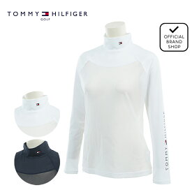 【吉田優利プロ着用（衿高6cm）】【正規販売店】[TOMMY HILFIGER GOLF] 定番 モックネック メッシュインナーシャツ レディース ゴルフ インナー ハイネック 長袖 春 夏 秋 吸水速乾 UVカット 抗菌防臭 トミー・ヒルフィガー THLA535 ヤマニゴルフ