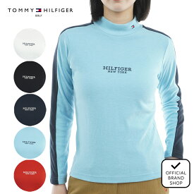 【30%OFF】【正規販売店】[Tommy Hilfiger Golf] 長袖ライン モックネックシャツ ゴルフウェア Tシャツ レディース ゴルフ シャツ 保温性 暖かい 防寒 スポーティー ハイネック 秋冬 トミー ヒルフィガー ゴルフ THLA583 ヤマニゴルフ