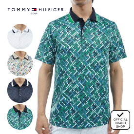 【正規販売店】[TOMMY HILFIGER GOLF] THモノグラム 半袖ポロシャツ ゴルフウェア ポロシャツ メンズ ゴルフ シャツ 吸水速乾 通気性 涼しい 速乾 清涼感 UVカット 紫外線 日よけ 日焼け防止 抗菌防臭 トミー ヒルフィガー ゴルフ THMA409 ヤマニゴルフ