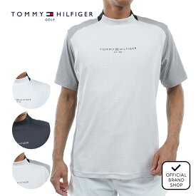 【正規販売店】[TOMMY HILFIGER GOLF] リンクスジャガード 半袖モックネックシャツ ゴルフウェア Tシャツ メンズ ゴルフ シャツ UVカット 紫外線 涼しい 日よけ 日焼け防止 かっこいい スポーティー トミー ヒルフィガー ゴルフ THMA431 ヤマニゴルフ