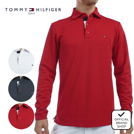 【30%OFF】【正規販売店】[TOMMY HILFIGER GOLF] モノグラム　ジャカード　長袖シャツ ゴルフウェア Tシャツ メンズ ゴルフ シャツ 吸水速乾 通気性 涼しい 速乾 清涼感 UVカット 紫外線 日よけ 日焼け防止 抗菌防臭 トミー・ヒルフィガー THMA453 ヤマニゴルフ