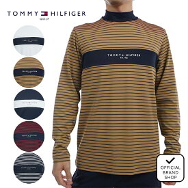 【30%OFF】【正規販売店】[TOMMY HILFIGER GOLF] エッセンシャル　長袖モックネックシャツ ゴルフウェア Tシャツ メンズ ゴルフ シャツ UVカット 紫外線 涼しい 日よけ 日焼け防止 ハイネック 長袖 初秋 トミー・ヒルフィガー THMA454 ヤマニゴルフ