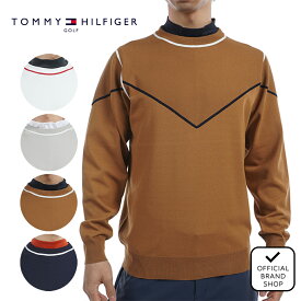 【30%OFF】【正規販売店】[TOMMY HILFIGER GOLF] トリコロールライン　クルーネックセーター ゴルフウェア セーター ニット メンズ ゴルフ ウェア 長袖 秋冬 初秋 トミー・ヒルフィガー THMA458 ヤマニゴルフ