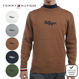 【30%OFF】【正規販売店】[TOMMY HILFIGER GOLF] ケーブルミックス　クルーネックセーター ゴルフウェア セーター ニット メンズ ゴルフ ウェア シンプル 長袖 秋冬 初秋 トミー・ヒルフィガー THMA461 ヤマニゴルフ