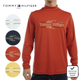 【30%OFF】【正規販売店】[TOMMY HILFIGER GOLF] フロントロゴ　長袖モックネックシャツ ゴルフウェア Tシャツ メンズ ゴルフ シャツ UVカット 紫外線 涼しい 日よけ 日焼け防止 ハイネック 長袖 初秋 トミー・ヒルフィガー THMA465 ヤマニゴルフ