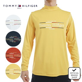 【30%OFF】【正規販売店】[TOMMY HILFIGER GOLF] フロントロゴ　長袖モックネックシャツ ゴルフウェア Tシャツ メンズ ゴルフ シャツ UVカット 紫外線 涼しい 日よけ 日焼け防止 ハイネック 長袖 初秋 トミー・ヒルフィガー THMA465 ヤマニゴルフ