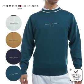 【30%OFF】【正規販売店】[TOMMY HILFIGER GOLF] ロゴジャカード　クルーネックセーター ゴルフウェア セーター ニット メンズ ゴルフ ウェア 長袖 秋冬 合わせやすい 軽くて暖かい コーデしやすい トミー・ヒルフィガー THMA470 ヤマニゴルフ