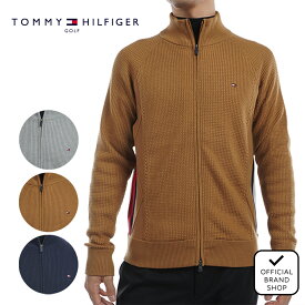【30%OFF】【正規販売店】[TOMMY HILFIGER GOLF] ケーブル　フルジップセーター ゴルフウェア セーター ニット メンズ ゴルフ ウェア シンプル 長袖 秋冬 軽くて暖かい 合わせやすい トミー・ヒルフィガー THMA479 ヤマニゴルフ