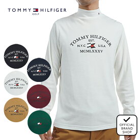 【40%OFF】【正規販売店】[Tommy Hilfiger Golf] アーチロゴ　長袖ハイネックシャツ ゴルフウェア Tシャツ メンズ ゴルフ シャツ 保温性 暖かい 防寒 ハイネック 長袖 秋冬 軽くて暖かい 合わせやすい トミー・ヒルフィガー THMA482 ヤマニゴルフ