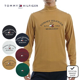 【30%OFF】【正規販売店】[TOMMY HILFIGER GOLF] アーチロゴ　長袖ハイネックシャツ ゴルフウェア Tシャツ メンズ ゴルフ シャツ 保温性 暖かい 防寒 ハイネック 長袖 秋冬 軽くて暖かい 合わせやすい トミー・ヒルフィガー THMA482 ヤマニゴルフ