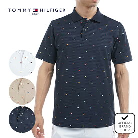 【30%OFF】【正規販売店】[Tommy Hilfiger Golf] マルチフラッグモノグラム 半袖ポロシャツ ゴルフウェア ポロシャツ メンズ ゴルフ シャツ UVカット 紫外線 涼しい 日よけ 日焼け防止 おしゃれ 半袖 春夏 トミー・ヒルフィガー THMA504 ヤマニゴルフ