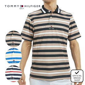 【30%OFF】【正規販売店】[TOMMY HILFIGER GOLF] マルチボーダー 半袖ポロシャツ ゴルフウェア ポロシャツ メンズ ゴルフ シャツ 吸水速乾 通気性 涼しい 速乾 清涼感 UVカット 紫外線 日よけ 日焼け防止 おしゃれ トミー・ヒルフィガー THMA506 ヤマニゴルフ
