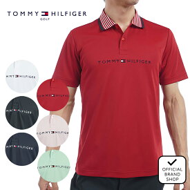 【正規販売店】[TOMMY HILFIGER GOLF] エッセンシャルストライプカラー 半袖ポロシャツ ゴルフウェア ポロシャツ メンズ ゴルフ シャツ 吸水速乾 通気性 涼しい 速乾 清涼感 UVカット 紫外線 日よけ トミー・ヒルフィガー THMA513 ヤマニゴルフ
