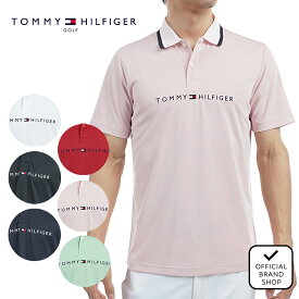 【正規販売店】[TOMMY HILFIGER GOLF] エッセンシャルストライプカラー 半袖ポロシャツ ゴルフウェア ポロシャツ メンズ ゴルフ シャツ 吸水速乾 通気性 涼しい 速乾 清涼感 UVカット 紫外線 日よけ トミー・ヒルフィガー THMA513 ヤマニゴルフ