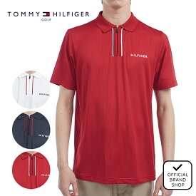 【30%OFF】【正規販売店】[Tommy Hilfiger Golf] レッドホワイトブルー ハーフジップポロシャツ ゴルフウェア ポロシャツ メンズ ゴルフ シャツ 吸水速乾 通気性 涼しい 速乾 清涼感 抗菌防臭 防臭 防菌 おしゃれ トミー・ヒルフィガー THMA526 ヤマニゴルフ