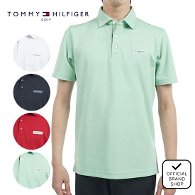 【30%OFF】【正規販売店】[Tommy Hilfiger Golf] ロゴジャガード 半袖シャツ ゴルフウェア Tシャツ メンズ ゴルフ シャツ 吸水速乾 通気性 涼しい 速乾 清涼感 UVカット 紫外線 日よけ 日焼け防止 抗菌防臭 防臭 防菌 トミー・ヒルフィガー THMA530 ヤマニゴルフ