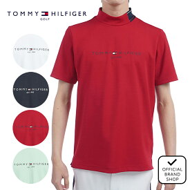 【30%OFF】【正規販売店】[TOMMY HILFIGER GOLF] ロゴジャガード 半袖モックネックシャツ ゴルフウェア Tシャツ メンズ ゴルフ シャツ 吸水速乾 通気性 涼しい 速乾 清涼感 UVカット 紫外線 日よけ 日焼け防止 トミー・ヒルフィガー THMA531 ヤマニゴルフ