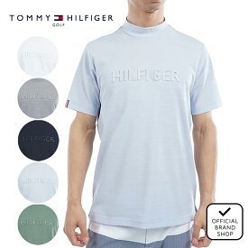 【正規販売店】[TOMMY HILFIGER GOLF] エンボスロゴ 半袖モックネックシャツ ゴルフウェア Tシャツ メンズ ゴルフ シャツ 吸水速乾 通気性 涼しい 速乾 清涼感 UVカット 紫外線 日よけ 日焼け防止 トミー・ヒルフィガー THMA532 ヤマニゴルフ