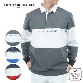【30%OFF】【正規販売店】[Tommy Hilfiger Golf] カラーブロック ラガーシャツ ゴルフウェア Tシャツ メンズ ゴルフ シャツ 吸水速乾 通気性 涼しい 速乾 清涼感 UVカット 紫外線 日よけ 日焼け防止 防風 防寒 トミー・ヒルフィガー THMA553 ヤマニゴルフ