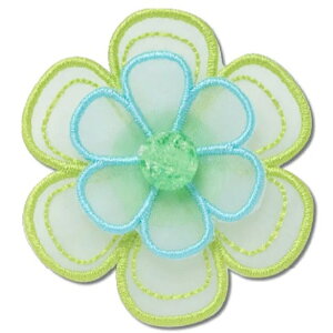 �y�W�r�b�c�`���[��/�O���[�� ���b�V�� �t�����[�zcrocs 26Q2 Jibbitz charms Green Mesh Flower 10018654