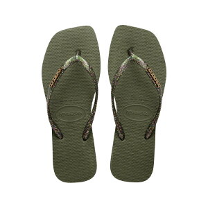 �y�r�[�`�T���_���z�y�X�N�G�A�g�D�zhavaianas 23SS �n���C�A�i�X �X���� �X�N�G�A ���S ���^���b�N Slim Square Logo Metallic Green 4148257-0869 ���f�B�[�X�T���_�� �O���[��