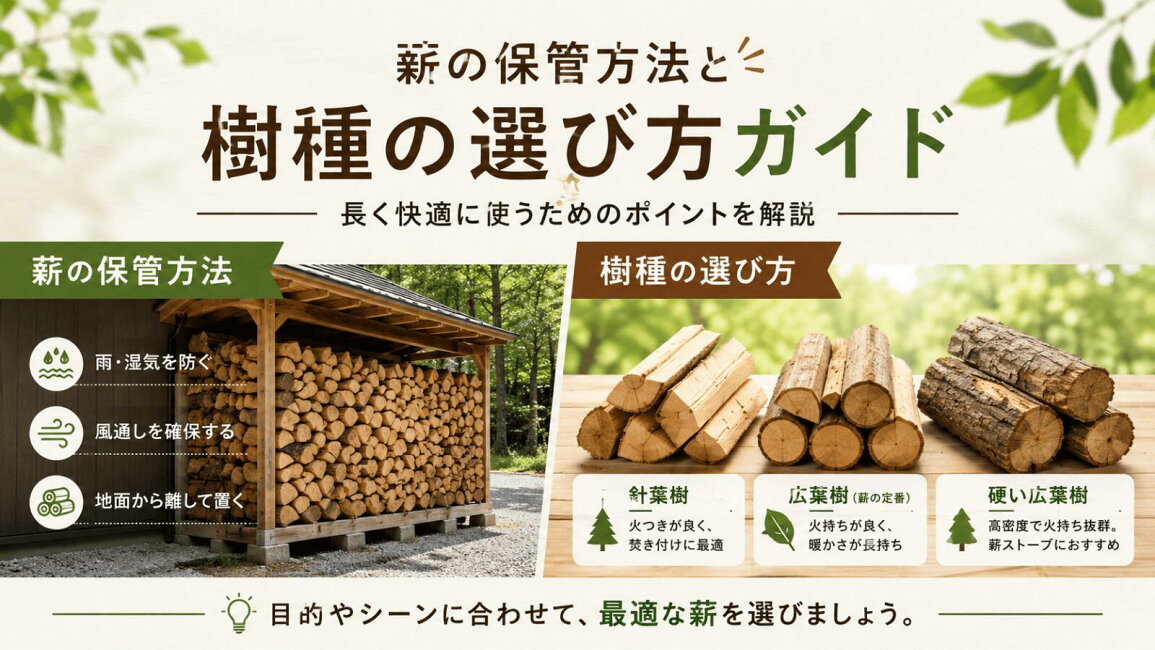 楽天市場 | 山崎林業 楽天市場店 - 薪の保管方法と樹種の選び方ガイド