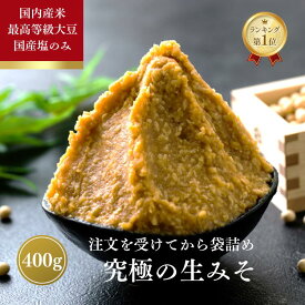 【先着限定25％OFFクーポン＆P3倍以上】味噌 みそ 400g 無添加 麹味噌 味噌汁 天然醸造 生麹 手作り 発酵 送料無料 お試し 少量 生糀 米麹 国産 糀 こうじ 手作り 生みそ 食品 蔵出し生味噌 長期保存 冷凍 冷蔵 贈り物 買い回り