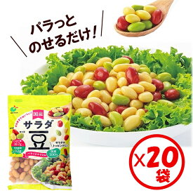 【送料無料】「パラっとカラフル 国産サラダ豆 120g」×20袋【国産原料　サラダ豆　トッピング　水切り不要　水洗い不要　すぐに使える　スープにも】【富山県産大豆使用　大豆　金時豆　青大豆のミックス】