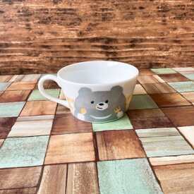 スープカップ 子供用 スープ コーンフレーク みそ汁 キッズ 食器 男の子 女の子 クマとごはん 動物 アニマル 可愛い 日本製 美濃焼 陶器 出産祝い プレゼント 贈り物 ギフト ラッピング お食い初め