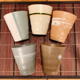 ( Zen 釉シック フリーカップ 5個セット ) 日本製 美濃焼 陶器 かわいい おしゃれ カップ コップ タンブラー お茶 ビール