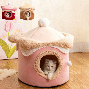 ペットベッド ドーム型 M L 猫 犬 洗える ドームハウス クッション ペットハウス 猫用 小型犬用 ネコベッド ふわふわ キャットハウス 犬用ベッド ペット用寝袋 ペット用品 保温防寒 おしゃれ