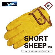 【メール便対応】 TryAnt　羊革 手首ショート 作業用手袋　#916　手首当て付き　手首マジック　ピッタリ…