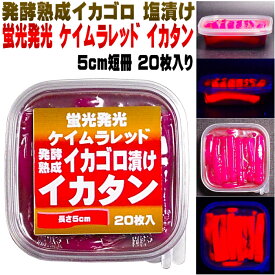 イカタン イカ 短冊 つりエサ用 アミノ酸 イカゴロ漬け イカワタ漬け 紫外線 蛍光発光 ケイムラレッド イカタン 塩漬け 長さ約5cm 20枚入り 全国一律 送料300円 イカ エサ イカ 餌 釣り餌 イカ 冷凍 イカ アカタン 釣り 釣り侍のデコ餌シリーズ 山下漁具店