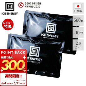 [6/11 1:59まで抽選で300%P還元]アイスエナジー 保冷剤 500g -10℃ 2個セット ソフト 保冷パック 日本製 薄型 氷点下 高機能 黒 ブラック 長時間 長持ち アウトドア キャンプ 災害 レジャー BBQ 防災 特殊低温保冷剤 ブラックキャンプ おしゃれ ICE ENERGY