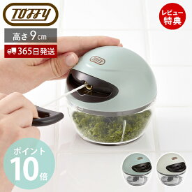 【365日出荷&当店限定特典付】toffy トフィー ハンディチョッパー ナノ きざむ 調理器具 ミキサー 5枚 カッター スムージー 離乳食 レシピ 時短 便利 手のひらサイズ おしゃれ かわいい 北欧 レトロ K-HC12 ラドンナ LADONNA