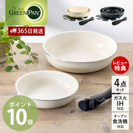 【365日出荷＆当店限定特典付】フライパン 4点 セット 20cm 26cm IH対応 オーブン対応 クリックシェフ click chef グリーンパン GREENPAN ハンドル 取っ手が取れる 重ねて収納 セラミック コーティング ノンスティック 白 青